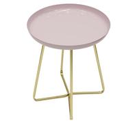 HOME DECO FACTORY Table D'Appoint Plateau Rond Glossy Rose