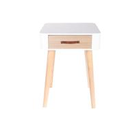 Home Deco Factory - Table de chevet - Bicolore blanc - H48 x L35 x P35 cm