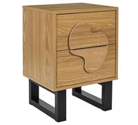 HOME DECO FACTORY - Table de Chevet Calypso avec Tiroir - Design Contemporain et Polyvalent pour Chambre ou Salon - Dimensions 40x55x35 cm - Marron Noir - Collection Calypso