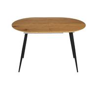 HOME DECO FACTORY Table Extensible Moderne 6 à 8 Personnes Marron Miel | Métal, table extensible, 6 à 8 personnes, rallonge intégrée, 150-210 cm, salle à manger, marron miel et noir