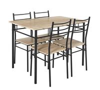 Home Deco Factory – Table et chaises Loka – Marron et noir