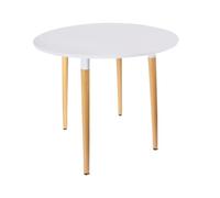 The home deco factory Table de repas HD3210 Ronde Scandinave 76 cm Blanche