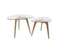 Home Deco Factory – Table gigogne Galet – Verre trempé – Transparent