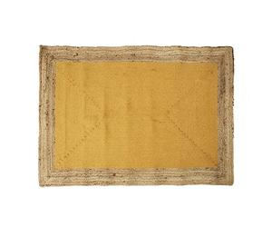 HOME DECO FACTORY - Tapis Jute Coton Moutarde 120 x 170 cm TXO0049