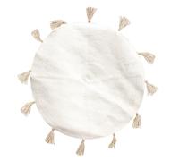 HOME DECO FACTORY Tapis Rond Coton Pompon Beige