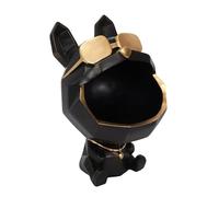 HOME DECO FACTORY The HD1306 - Sculpture Chien A Lunettes Noir Vide Poche 23 cm