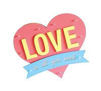 HOME DECO FACTORY The HD1527 Love Déco Lumineuse MDF Bleu 31,50 x 4,30 x 31 cm