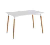 HOME DECO FACTORY The HD3211 Table rectangulaire Bois/Métal/PP Blanc 115,10 x 75,20 x 76 cm