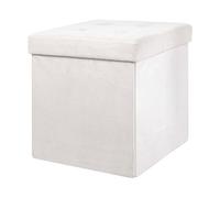HOME DECO FACTORY The Hd3419 Coffre Pouf Pliable Polyester Beige 37, 50 X 37, 50 cm