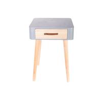 HOME DECO FACTORY The HD3740 - Table De Chevet Gris 1 Tiroir Bois Decoration Chambre
