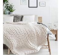 PLAID GROSSE MAILLE CHUNKY ECRU 120X150CM