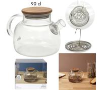 Generique Théière Home Deco Factory Verre Acacia 90 cl Transparent et Marron