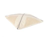 HOME DECO FACTORY - TX0043 Coussin Bouclette Beige et Blanc - Conçu pour Tous Les Styles de Décoration Intérieure - Déhoussable Pratique - Dimensions 40 x 40 cm