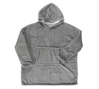 HOME DECO FACTORY - TX0070, Sweat Plaid Nid d'abeille Intérieur en Sherpa, Confort Doux et Élégant, Conçu pour Cocooning et Décoration, Facile à Entretenir, Taille Unique, Gris