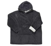 HOME DECO FACTORY - TX0097, Sweat Plaid' Effet Chevron Gris Foncé Intérieur Sherpa, Confort Douillet, Design Moderne, Conçu pour Soirées Cocooning, Taille Unique, Couleur Gris Foncé