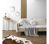 HOME DECO FACTORY, TX0116, Plaid en Microfibre Doux et élégant, Parfait pour Le canapé ou Le lit, Facile à Entretenir, idéal pour Toutes Les Occasions, 150x200 cm, Gris Clair