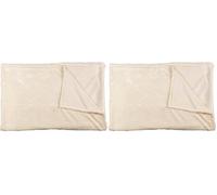 HOME DECO FACTORY - TX0120 - Plaid Extra Doux en Polyester - Motif gaufré - Conçu pour Les Nuits d'hiver - Dimensions 150 x 200 cm - Couleur crème - Idée Cadeau (Lot de 2)