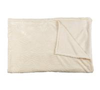 Generique Plaid Home Deco Factory Flanelle embossé Beige 150 x 200 cm