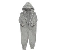 HOME DECO FACTORY - TX0132 Combinaison Sherpa Enfant - Confort et Chaleur - Capuche et Poignets Élastiques - Facile À Enfiler - Polyvalente - Couleur Gris