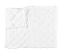 HOME DECO FACTORY, TX0237, Plaid en Flanelle Damier Blanc et Beige, idéal pour Le canapé ou Le lit, Doux et élégant, Facile à Entretenir, Dimensions 120x150 cm, Couleur Blanc et Beige