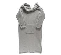 HOME DECO FACTORY, TX0330, Plaid à Manches Longues Ultra-Douillet Gris Clair, col châle Ample, Poche Ventrale Pratique, idéal pour se blottir et se détendre, Taille Unique, Couleur Gris