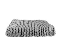 Home Deco Factory – Plaid – Grosse Maille Chunky – Confortable – Gris – 120 x 150 cm