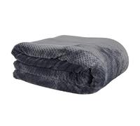 Home Deco Factory – Plaid Nid Abeille Sherpa Gris 180 x 220 cm