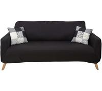 HOME DECO FACTORY - Tx8153 - Housse Extensible Canape Trois Places Noir Deco Textile D'Interieur Plaid et Jete de Lit