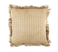 Home Deco Factory Raphia Naturel Dehoussable 40X40cm Decoration Textile D'Interieur Coussin, Polyester, Beige Doré