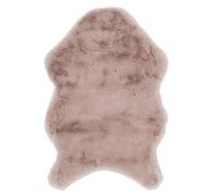 - Tapis imitation fourrure poil fin 60x90 cm rose poudré