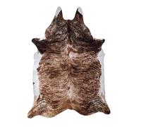 HOME DECO FACTORY TX9129 Tapis Forme Imitation Peau de Vache Marron Polyester H1 x 120 x 158 cm