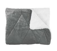 HOME DECO FACTORY, TX91571, Couvre Sherpa Doux et Élégant, Idéal pour Lit Double ou Canapé, Confort et Style, Facile à Entretenir, 220x240 cm, Polyester, Flanelle Gris