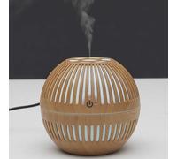 HOME DECO FACTORY - VE6083 Diffuseur Bois Rond Élégant, Adapté pour Bougies et Senteurs, Génère Une Ambiance Relaxante, Taille Standard, Finition Marron