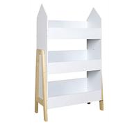 HOME DECO KIDS Bibliotheque Gabriel Enfant Chambre Mobilier Decoration Meuble, PIN, Blanc-Bois, 60 x 27 x 1000 HD6916