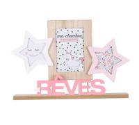HOME DECO KIDS - Hd2360 - Cadre Photo X3 Vues Enfant Fille Enfant Deco Chambre Objet decoratif