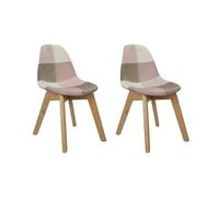 HOME DECO KIDS, HD6746, Lot de 2 Chaises, Modèle Léonie, Patchwork Enfant Design Scandinave, Confort Optimal, Bi-Matière, Idéale pour Jouer et Lire, Dimensions Pratiques 39x57,8x31 cm, Couleur Rose