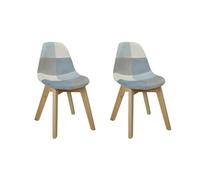 HOME DECO KIDS, HD6747, Lot de 2 Chaises, Modèle Léonie, Patchwork Enfant Design Scandinave, Confort Ergonomique, Idéale pour Jouer et Lire, Matériaux Durables, Dimensions 39x57,8x31 cm, Couleur Bleu