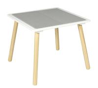 Table enfant plateau compatible briques pieds bois Blanc G