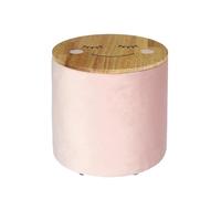 The Home Deco Kids - Pouf enfant en bois et velours Moon Rose