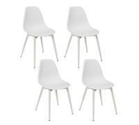 HOME DECO KIDS - HD7480, Lot de 4 Chaises, Modèle Lina, Enfant Design scandinave, Confortable et Durable, Conçue pour Chambre ou Salle de Jeux, 37,7x58,5x31 cm, Blanc