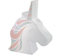 Home Deco Kids LA11043 Lampe veilleuse Enfant Projection murale arc-en-ciel Licorne Blanc gris et rose Plastique H16 x 4,8 x 13 cm