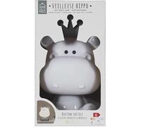 HOME DECO KIDS - LA11055 Lampe Veilleuse Hippopotame - Chambre d'enfant - Design Ludique et Apaisant - Lumière Douce - Facile à Nettoyer - Blanc/Gris - Taille Standard