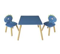 HOME DECO KIDS Table et 2 Chaises Dinosaures Enfants Mobilier Ludique Bleu