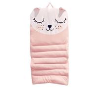 HOME DECO KIDS TX6008 Tapis De Sieste Chat, Polyester, Rose, 60 x 125 x 3 cm