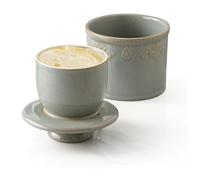 HOME DECOR Beurrier Crock avec glaçage réactif, beurrier français avec ligne d'eau, récipient à beurre pour la fraîcheur et l'étalement, vert turquoise