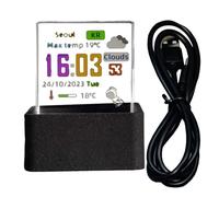 Home Decor Clock, Transparent Display Clock, WiFi Desk Clock, 3D Clocks Hologram, Digital Weather Station Time, Real-Time Digital Clocks, 3D Photo Display Time, Weather Station Clocks for Home