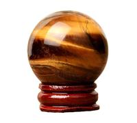Home Decor Collectible Tiger's Eye Gemstone Sphere with Stand, Crystals Ball Divination Sphere for Feng Shui, 3cm/1.2in