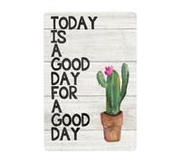 Home Decor Collection It's A Beautiful Day Slogan en métal avec citations inspirantes en forme de cactus - Décoration murale - Cadeau pour les amateurs de cactus succulents - 20,3 x 30,5 cm