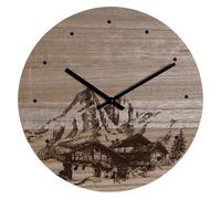 Home Decor Horloge Murale en Bois MDF Noir 30 x 30 x 1,5 cm Multicolore