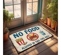 Home Decor Men Interdit: No Food Allowed In This Area Sign Paillasson Décorations de piscine Paillasson uni pour travaux manuels (40 x 60 cm)